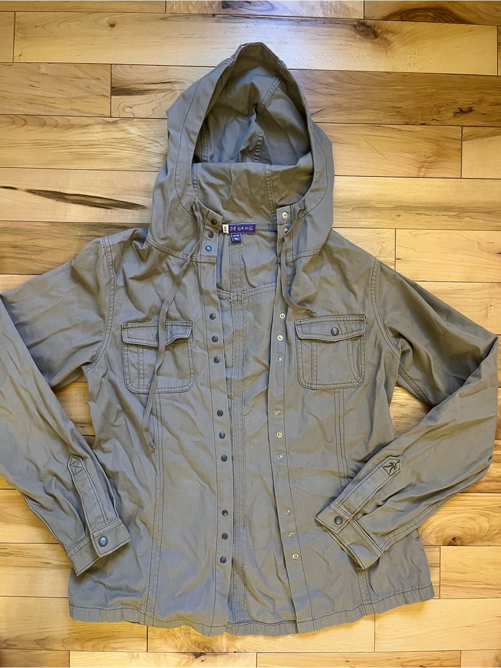 ibex Hooded Utility Jacket in Taupe